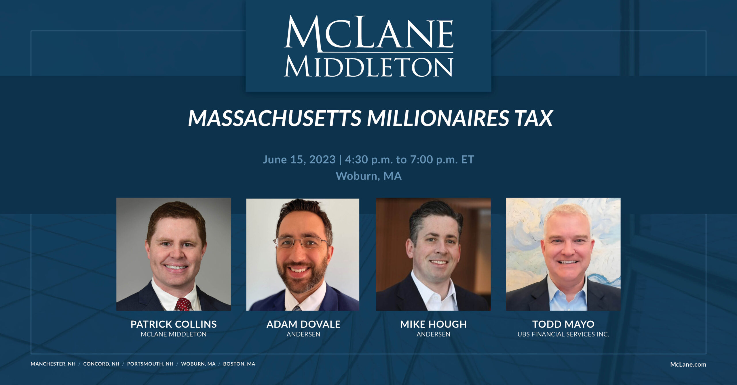Massachusetts Millionaire's Tax Seminar McLane Middleton